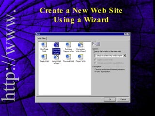 Create a New Web Site Using a Wizard 
