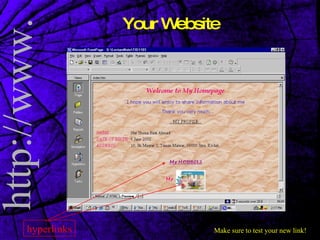 Your Website Make sure to test your new link! hyperlinks 