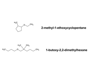 2-methyl-1-ethoxycyclopentane 1-butoxy-2,2-dimethylhexane 