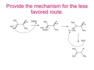 Provide the mechanism for the less favored route. 