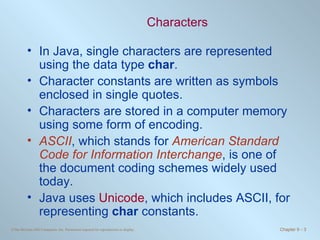 Chapter 9 - Characters and Strings | PPT