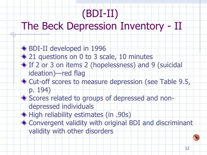 beck depression inventory ii questions