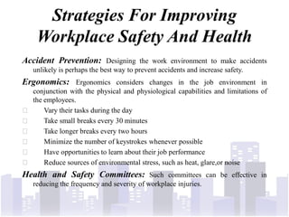 Workplace safety and health Slide 11