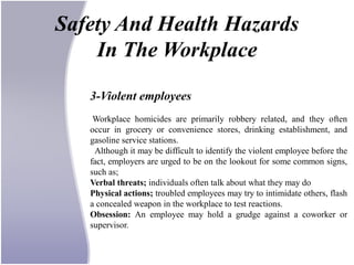 Workplace safety and health Slide 9