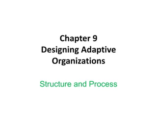 Chapter 9
Designing Adaptive
  Organizations

Structure and Process
 