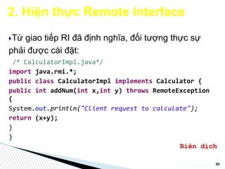 [Java] Khái niệm về RMI trong Java và cách sử dụng RMI | PPT