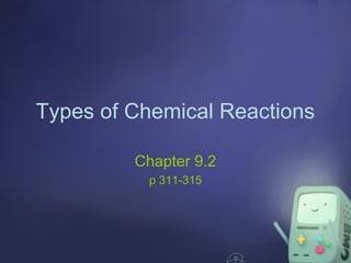 Types of Chemical Reactions
Chapter 9.2
p 311-315

 
