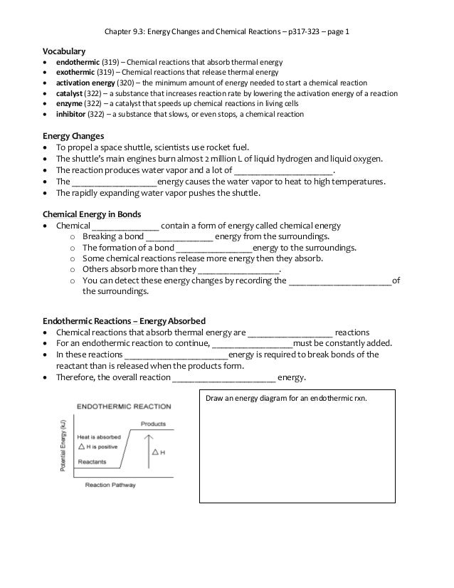 Chapter 9 3 Energy Changes And Chemical Reactions