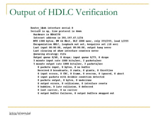 Release 16/07/2009Jetking Infotrain Ltd.
Output of HDLC Verification
 