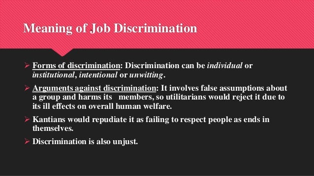 Discrimination and Disparities