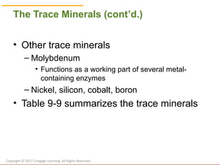 Chapter 9: Water and the Minerals | PPT