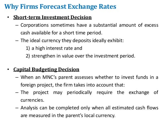 Exchange rate investment