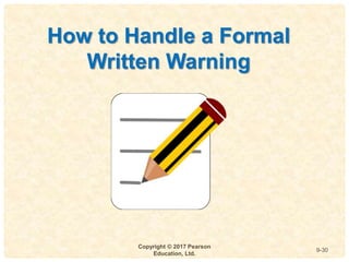 9
4-
Copyright © 2017 Pearson
Education, Ltd.
9-30
How to Handle a Formal
Written Warning
 