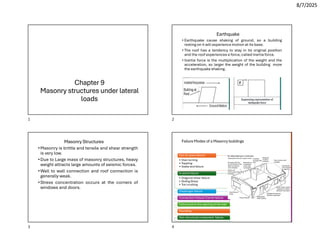 Masonry structure under lateral load design | PDF