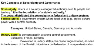 Power Sovereignty Examples political patterns and processes in geography | PPTX