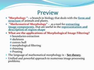 Chapter 9 morphological image processing | PPTX