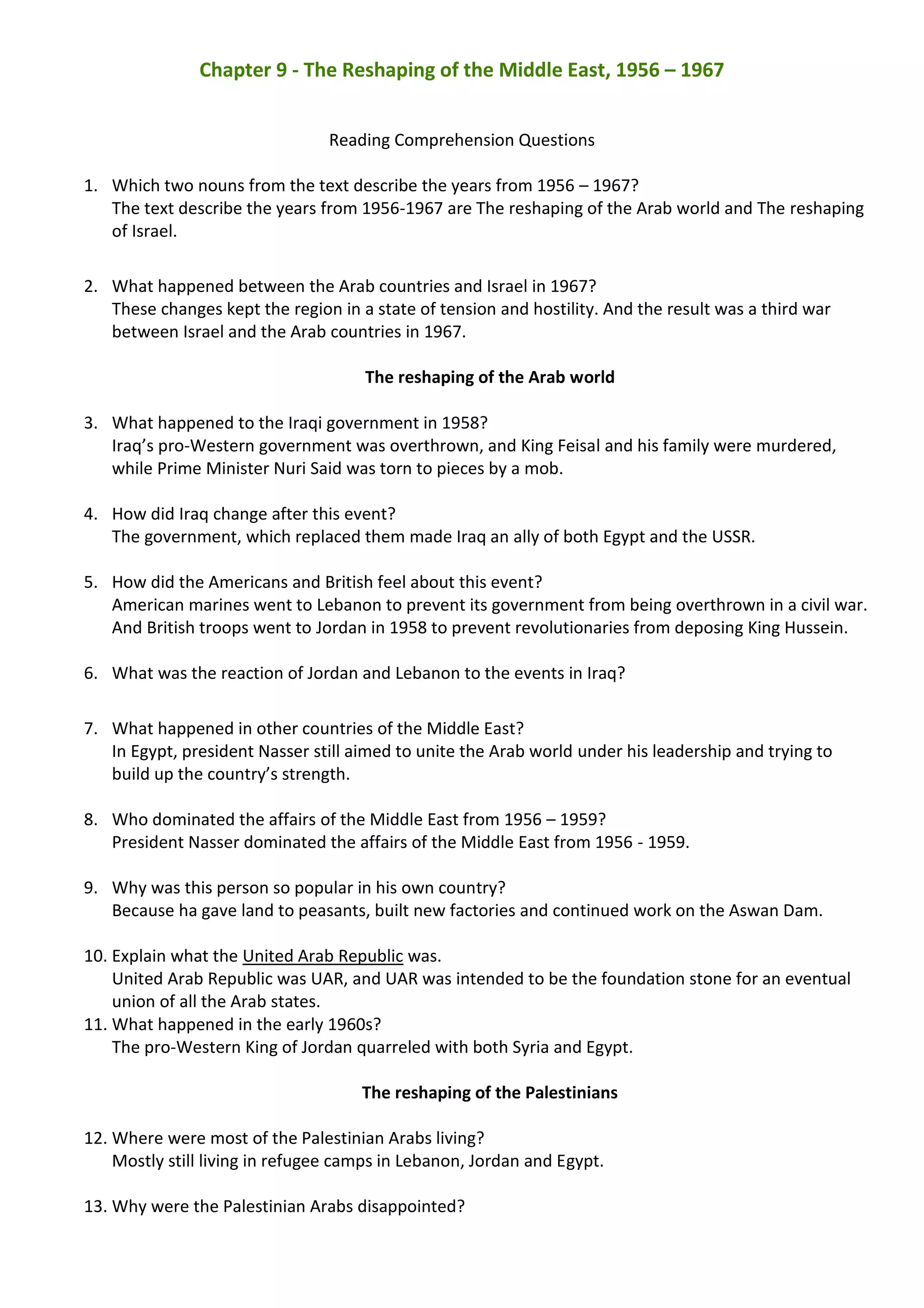 Chapter+9+ +reading+comprehension+questions | PDF