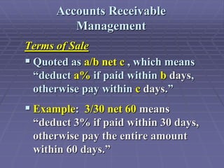 Receivable Term Chapter 9 & 10 accounts receivable and inventory management | PPTX