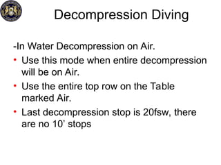 Decompression Stop Chapter 9 Air Decompression Rev 6 MTT.ppt