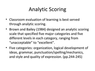 Chapter 9( assessing writing) | PPT