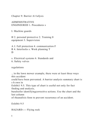 CHAPTER9 Barrier Analysis 0 ne of the most important p.docx