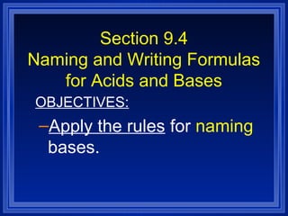 Chemistry - Chp 9 - Chemical Names and Formulas - PowerPoint | PPT