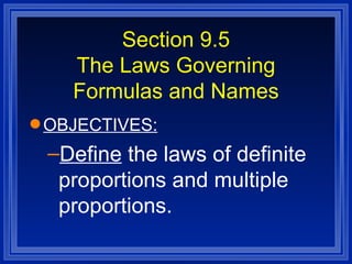 Chemistry - Chp 9 - Chemical Names and Formulas - PowerPoint | PPT