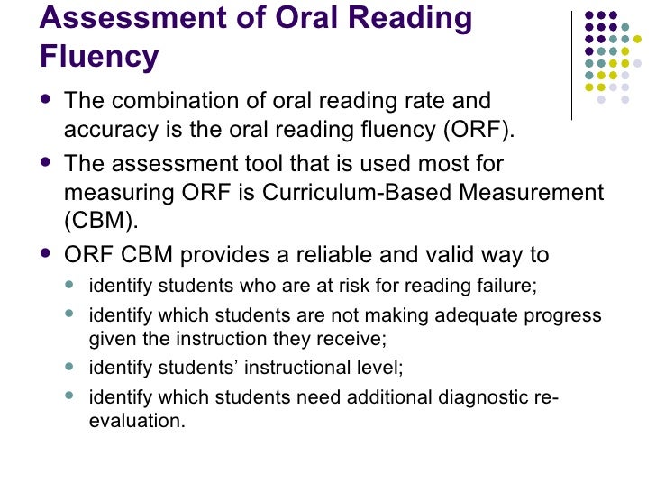 Chapter 9 Fluency Assessment Ppt