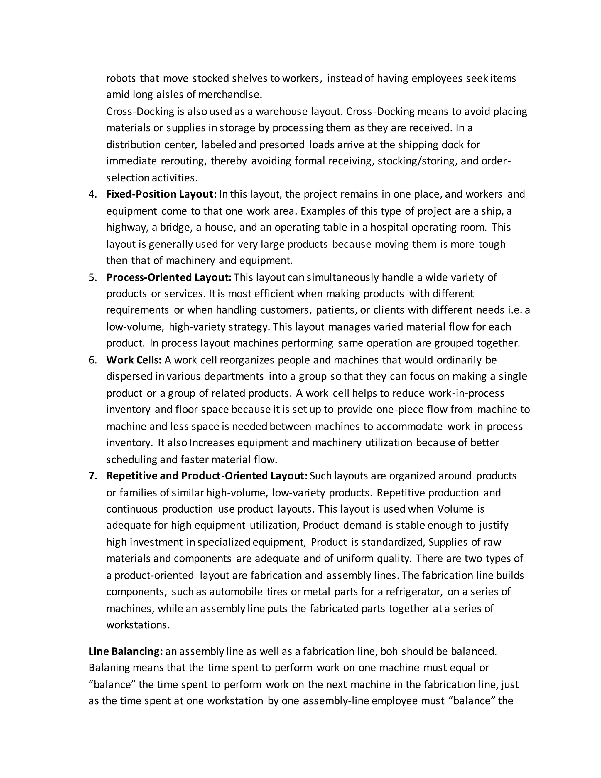 heizer Chapter 9 layout strategies | DOCX