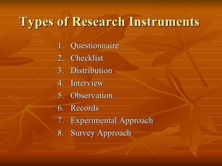 type of research instrument example 1 brainly