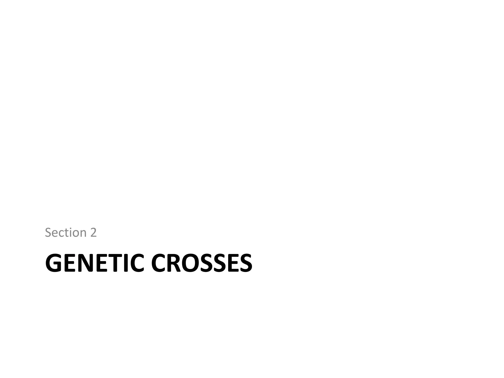 Section 2

GENETIC CROSSES
 