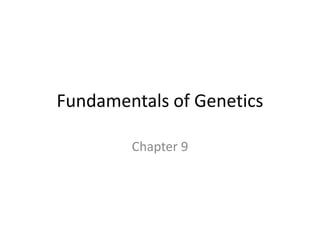 Fundamentals of Genetics

        Chapter 9
 