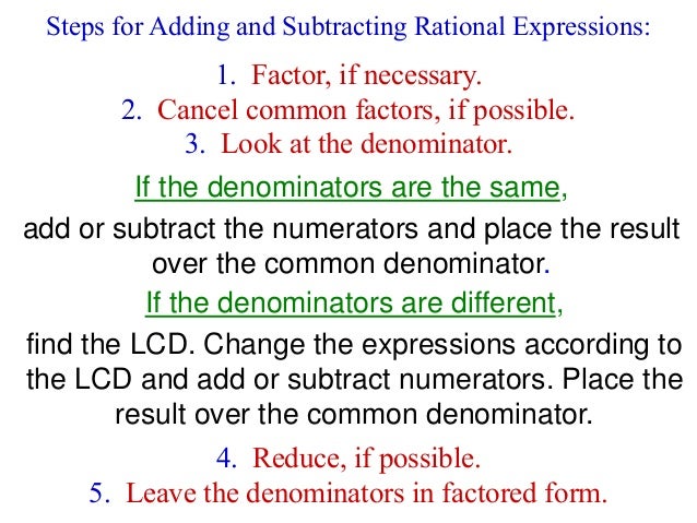 adding subtracting rational expressions like