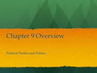 Chapter 9 Overview

Political Parties and Politics
 