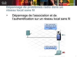 Dépannage de problèmes radio dans un
réseau local sans fil
•   Dépannage de l’association et de
    l’authentification sur un réseau local sans fil




                         © 2007 Cisco Systems, Inc. All rights reserved.   Cisco Public   17
 