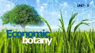 Economic
botany
UNIT- X
 