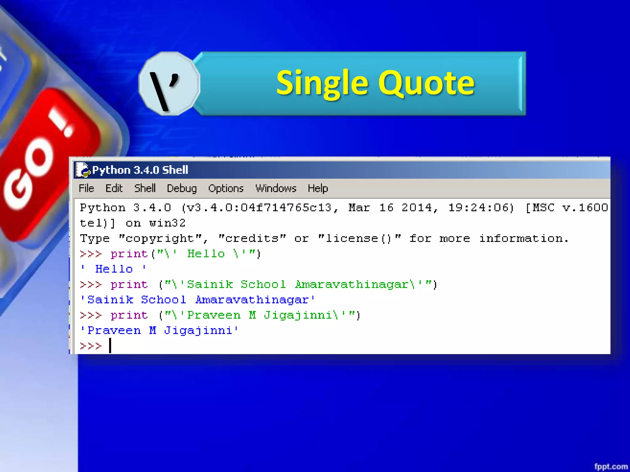 Single Quote’
 