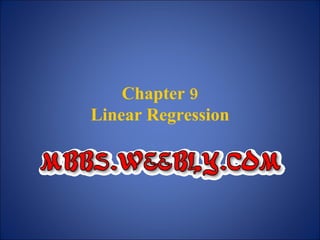 Chapter 9 Linear Regression 