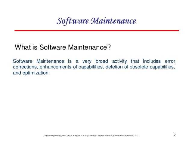 chapter 9 software maintenance software maintenance