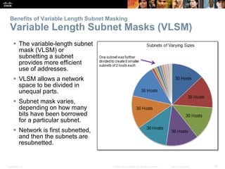 Presentation_ID 19© 2008 Cisco Systems, Inc. All rights reserved. Cisco Confidential
Benefits of Variable Length Subnet Ma...