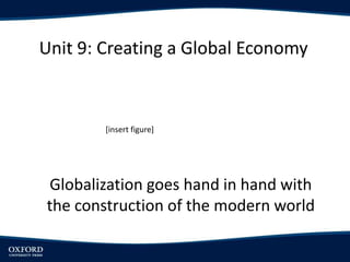 Unit 9: Creating a Global Economy
Globalization goes hand in hand with
the construction of the modern world
[insert figure]
 