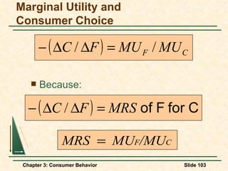 Because: Marginal Utility and Consumer Choice 