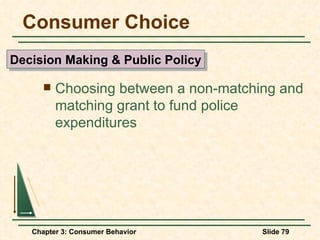 Consumer Choice Choosing between a non-matching and matching grant to fund police expenditures Decision Making & Public Policy 
