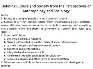 UCSP Chapter B - defining culture and society from the perspectives of ...