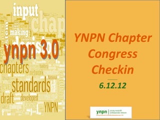 YNPN Chapter
  Congress
   Checkin
     _________



   6.12.12
 