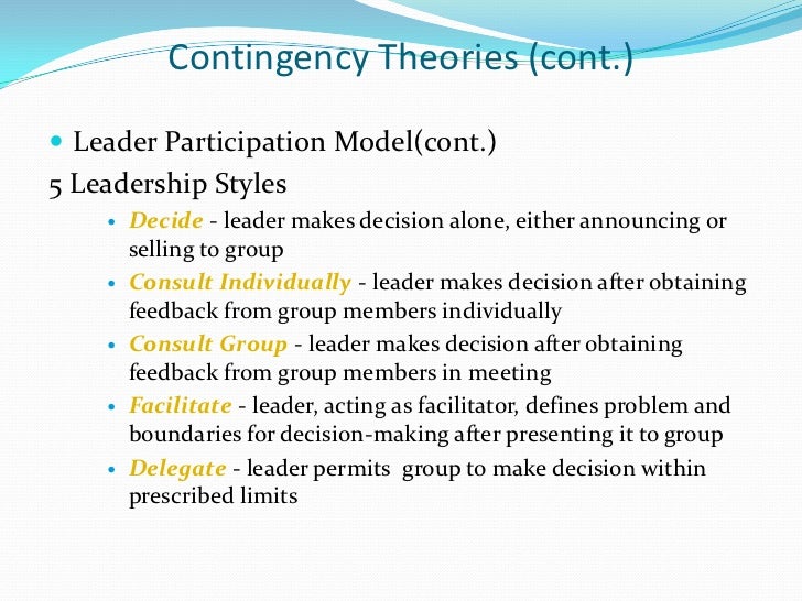 chapter eight leadership pptx leader participation model
