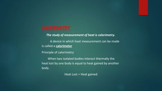 Calorimeter Isolated CHAPTER ELEVEN grade 11 physics | PPTX