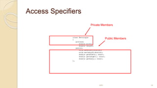Access Specifiers
MRI 16
Private Members
Public Members
 