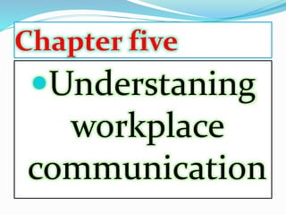 Chapter five
Understaning
workplace
communication
 