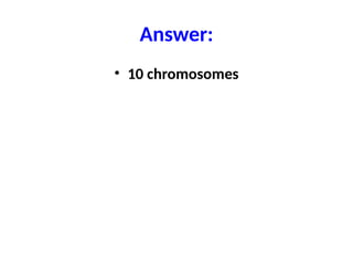 Answer:
• 10 chromosomes
 